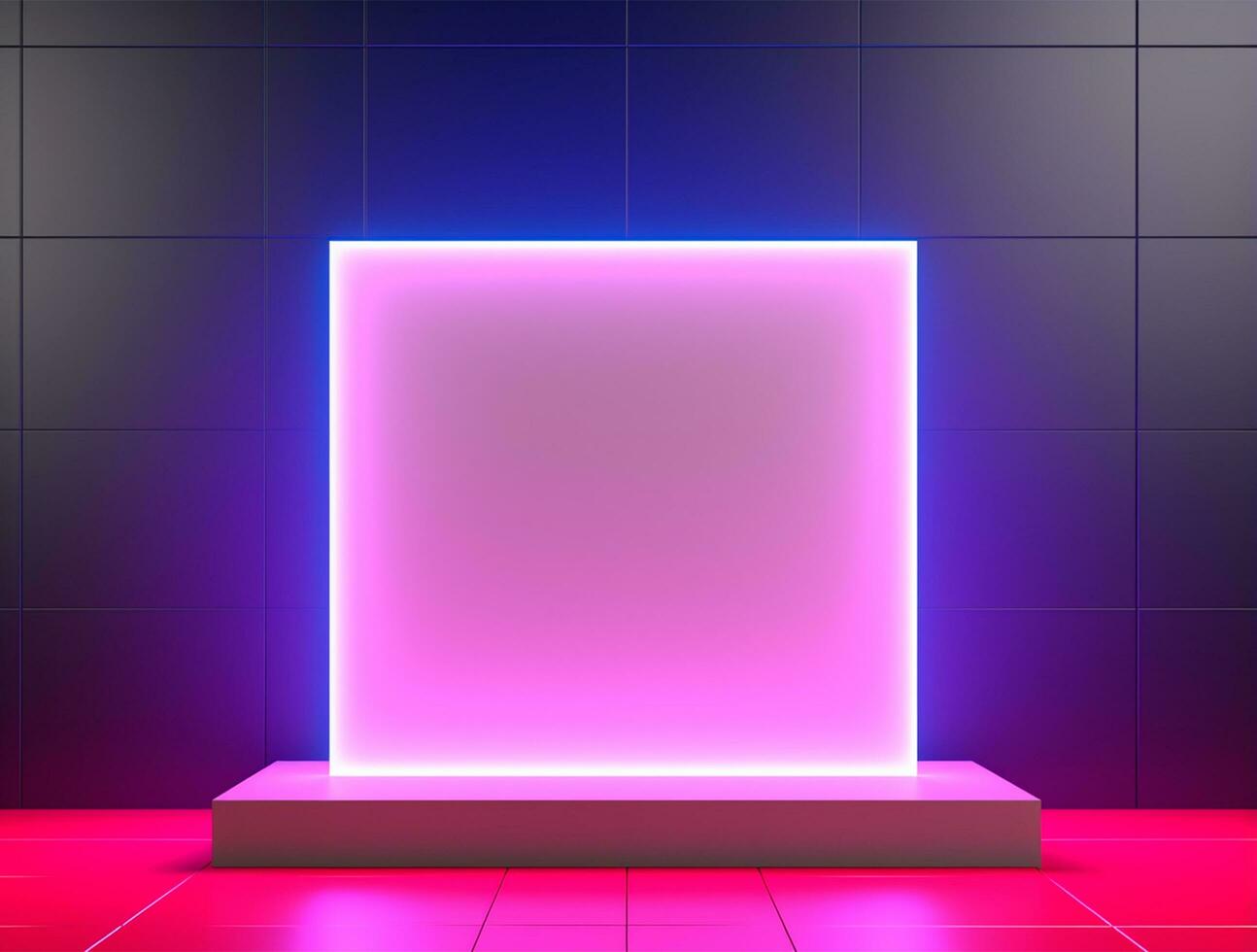 schoon gemakkelijk neon licht 3d baseren voor logo mockup achtergrond ai gegenereerd foto