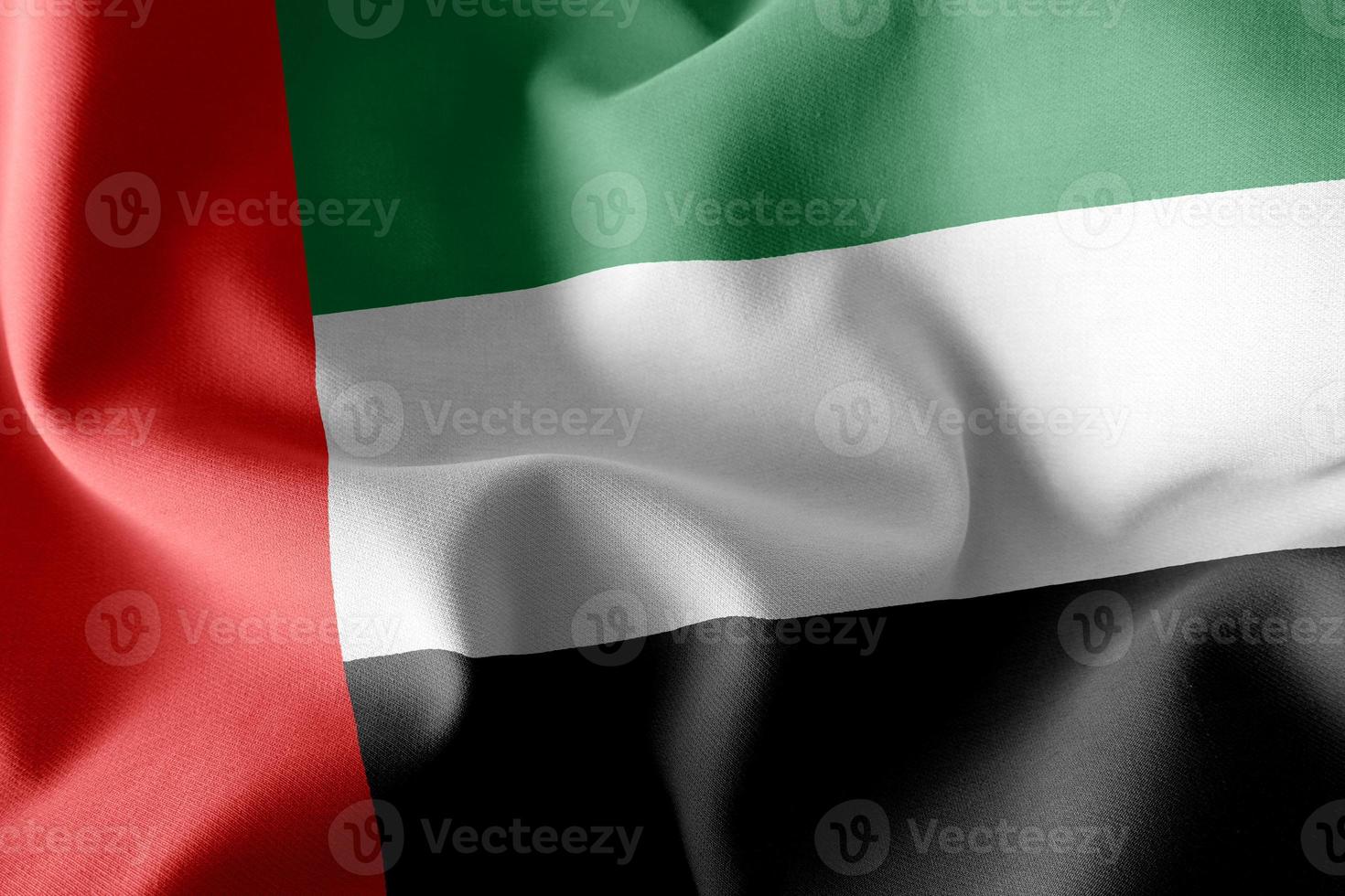 3D-rendering illustratie vlag van verenigde arabische emiraten foto