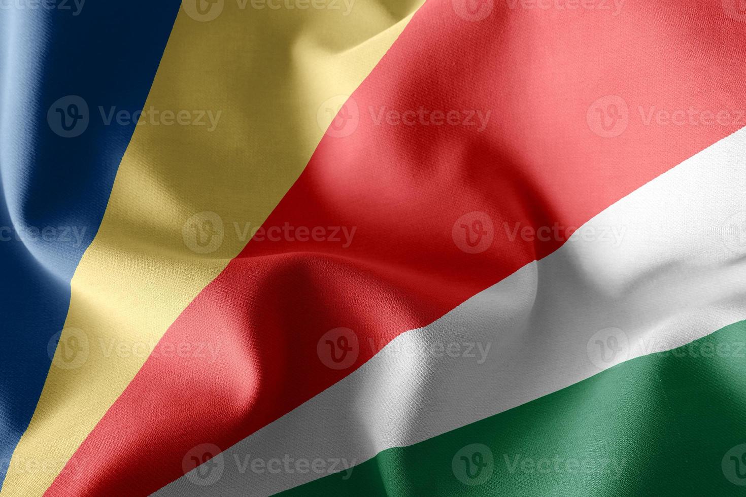 3D-rendering illustratie vlag van de Seychellen. foto