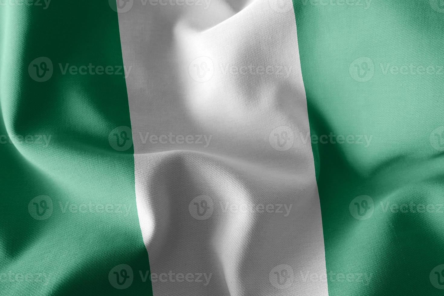 3D-rendering illustratie vlag van nigeria. foto