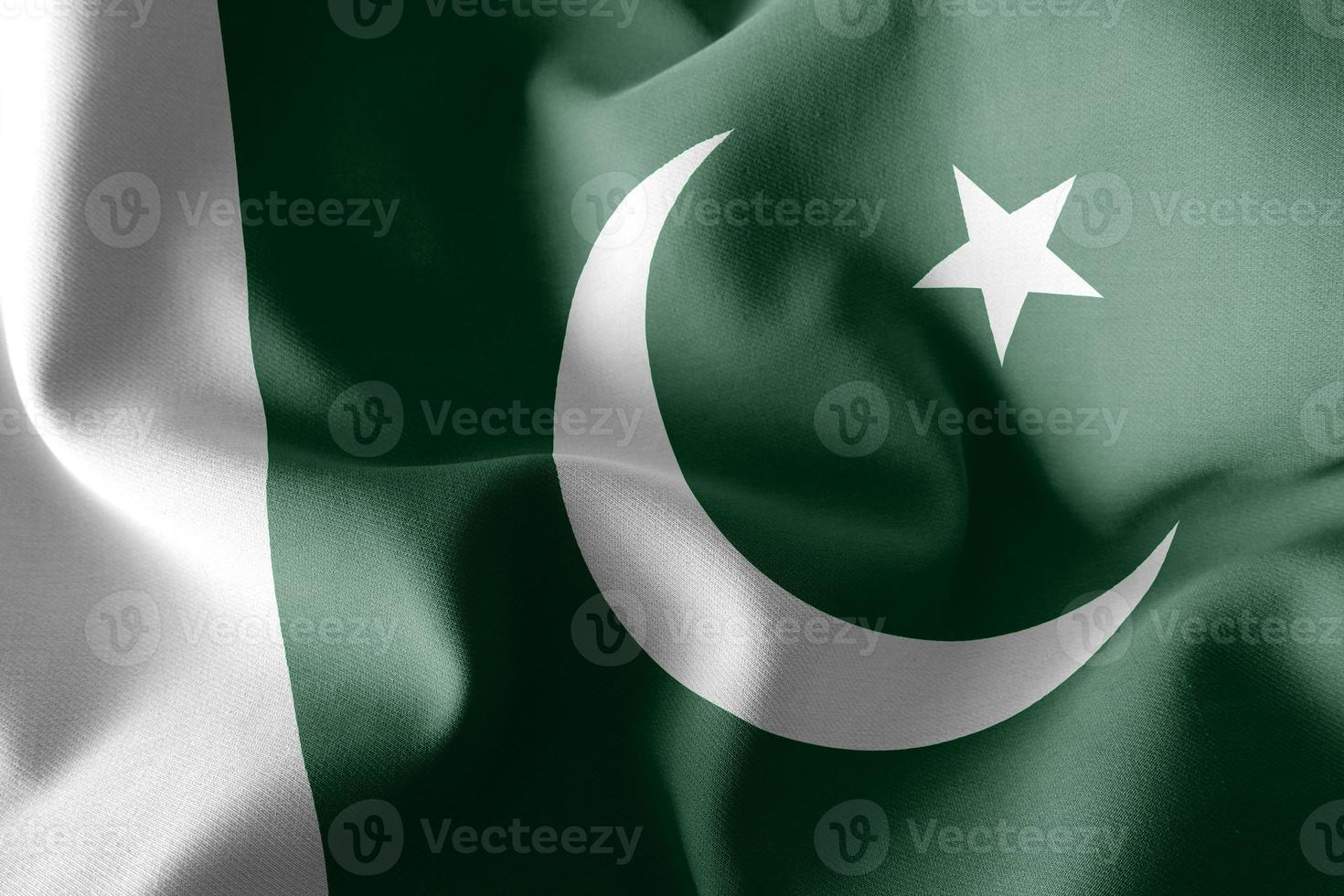 3D-rendering illustratie vlag van pakistan foto