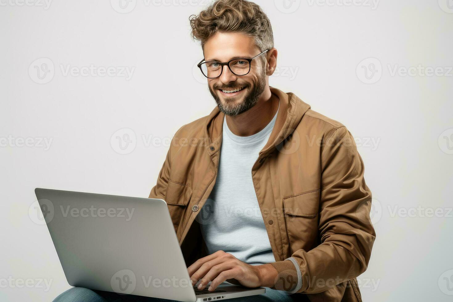 bedrijf Mens gebruik makend van laptop online communiceren foto