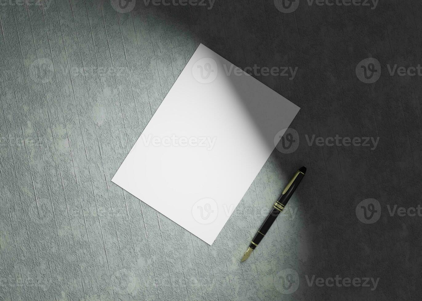 folder en briefhoofd mockup met beton achtergrond foto
