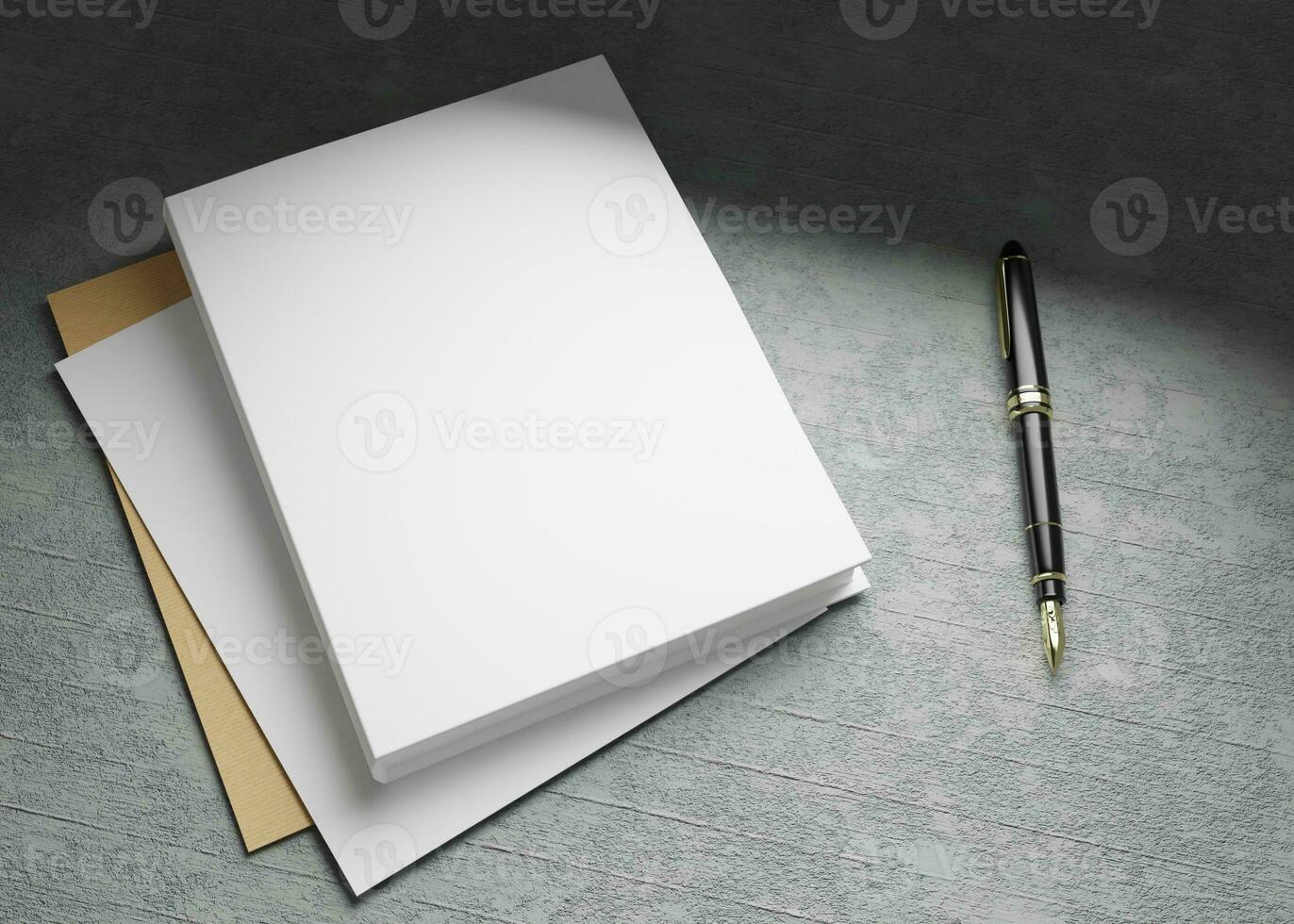 boek hardcover mockup met beton achtergrond foto