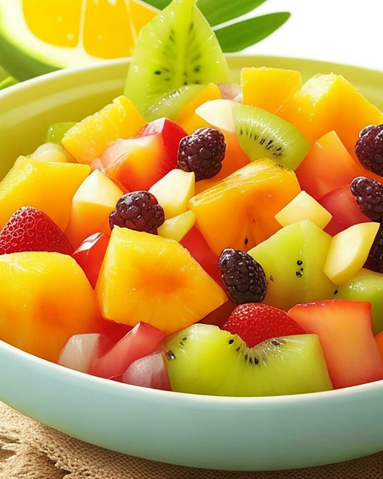 ai gegenereerd vrij foto heerlijk tropisch fruit salade