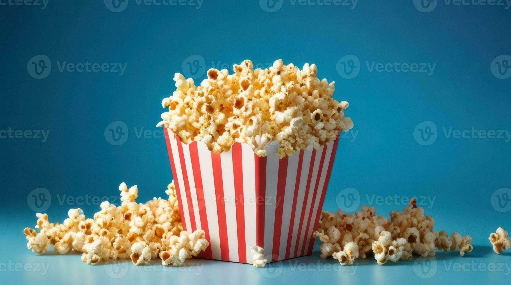 ai generatief, januari 19, nationaal popcorn dag in de Verenigde Staten van Amerika, gestreept pak van popcorn foto