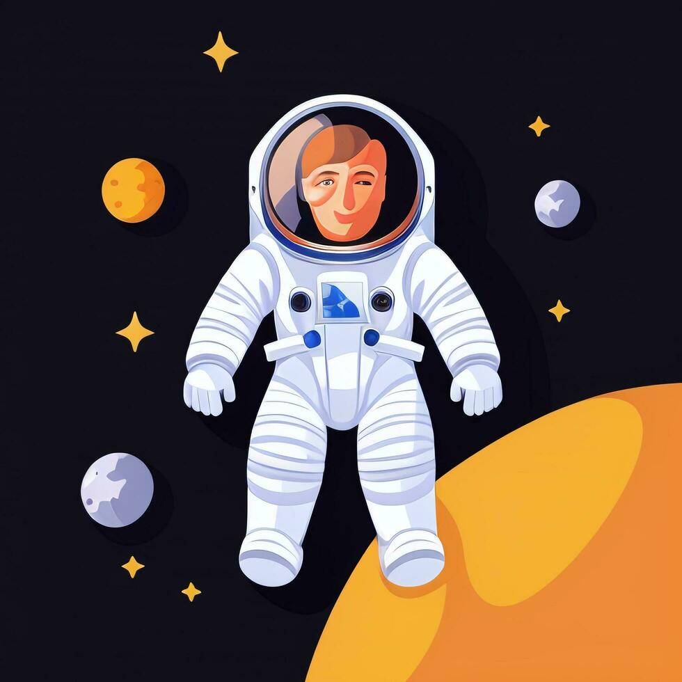 ai gegenereerd astronaut klem kunst icoon sticker decoratie gemakkelijk achtergrond foto