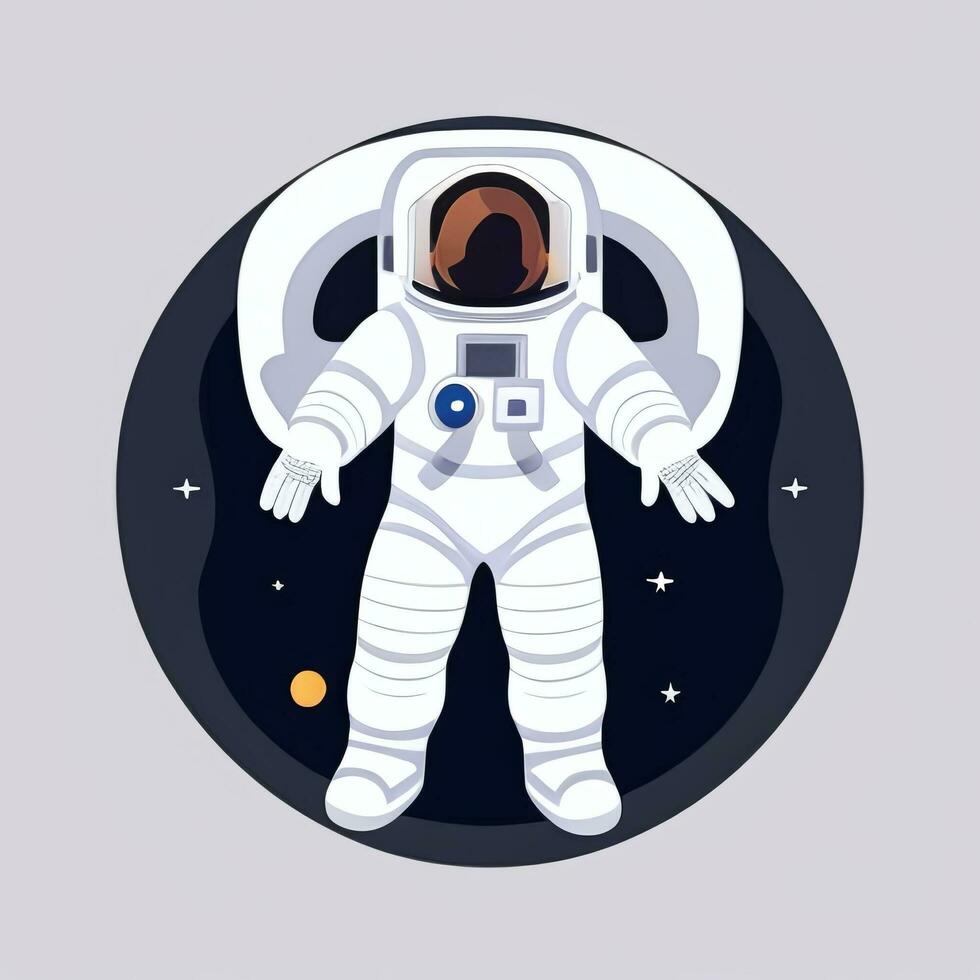 ai gegenereerd astronaut klem kunst icoon sticker decoratie gemakkelijk achtergrond foto