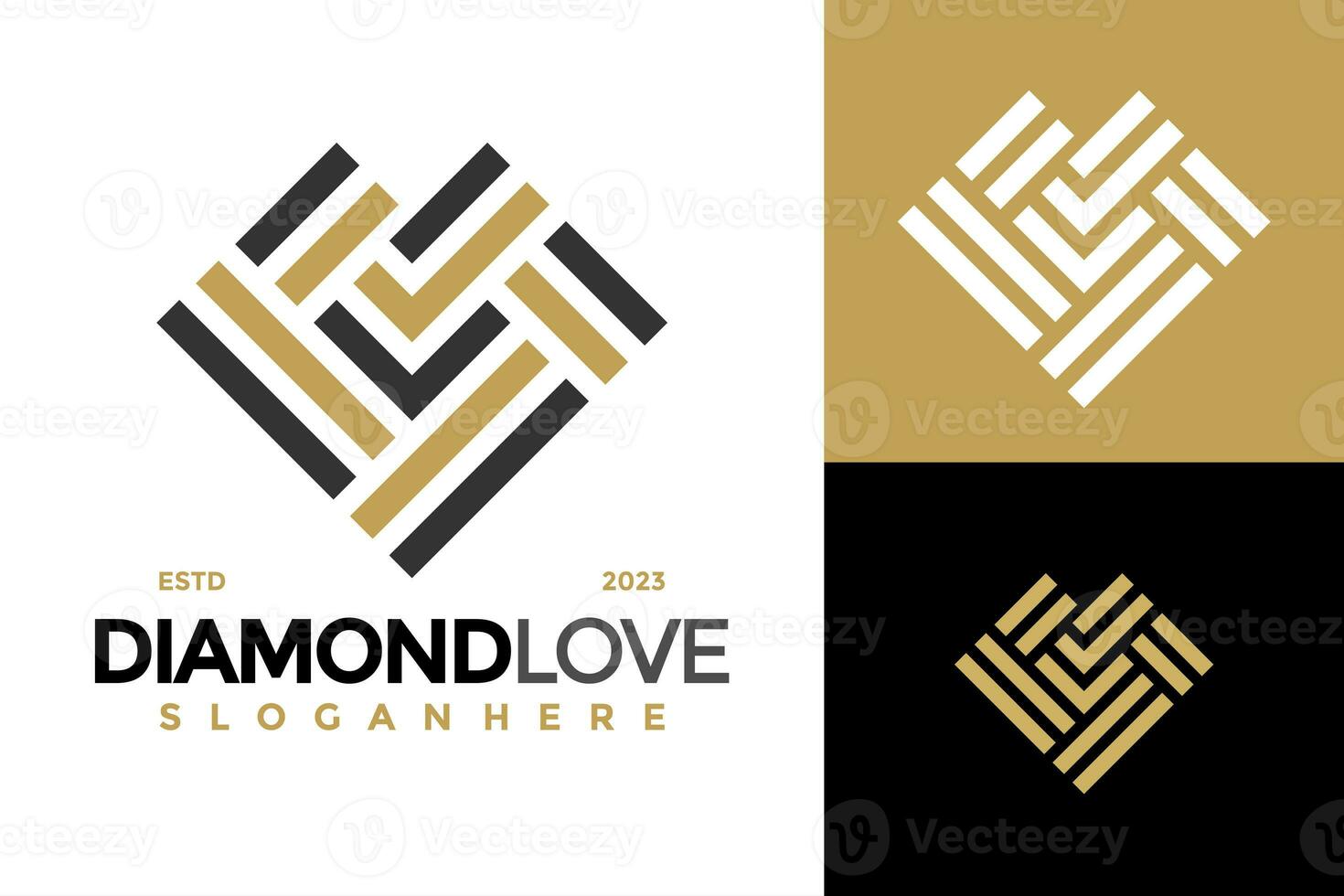 liefde diamant sieraden logo ontwerp vector symbool icoon illustratie foto