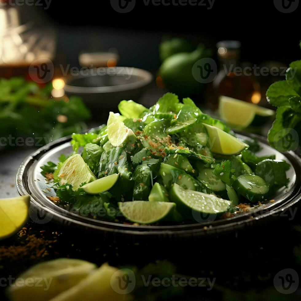 filmische foto van groen salade. hoog kwaliteit. ai generatief