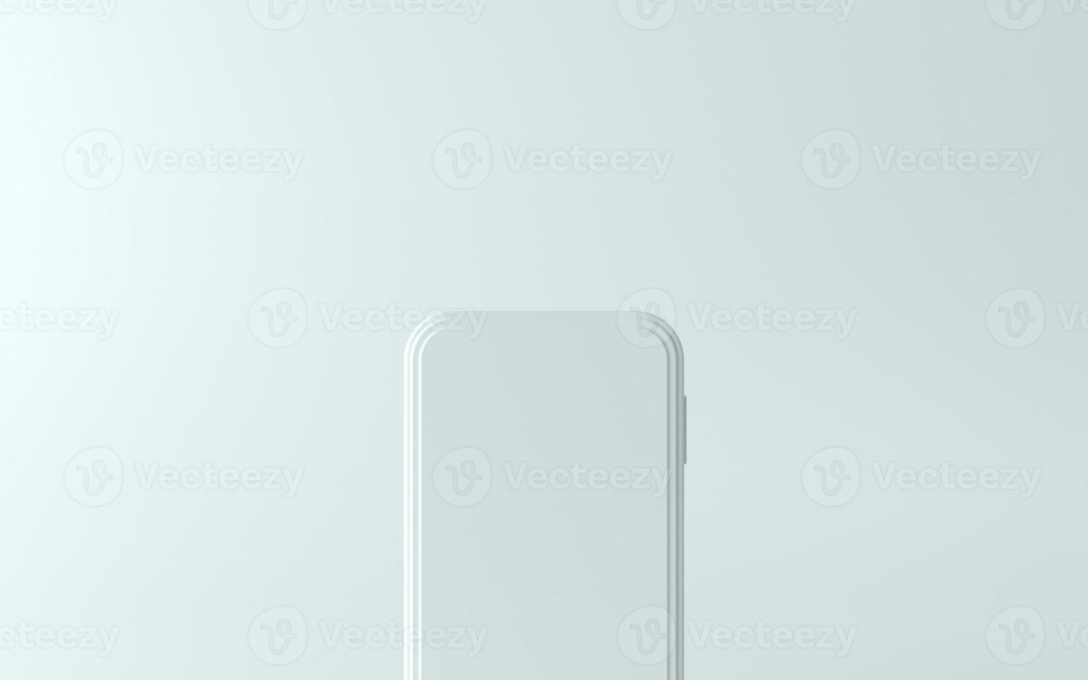 3d witte telefoonillustratie met leeg scherm foto