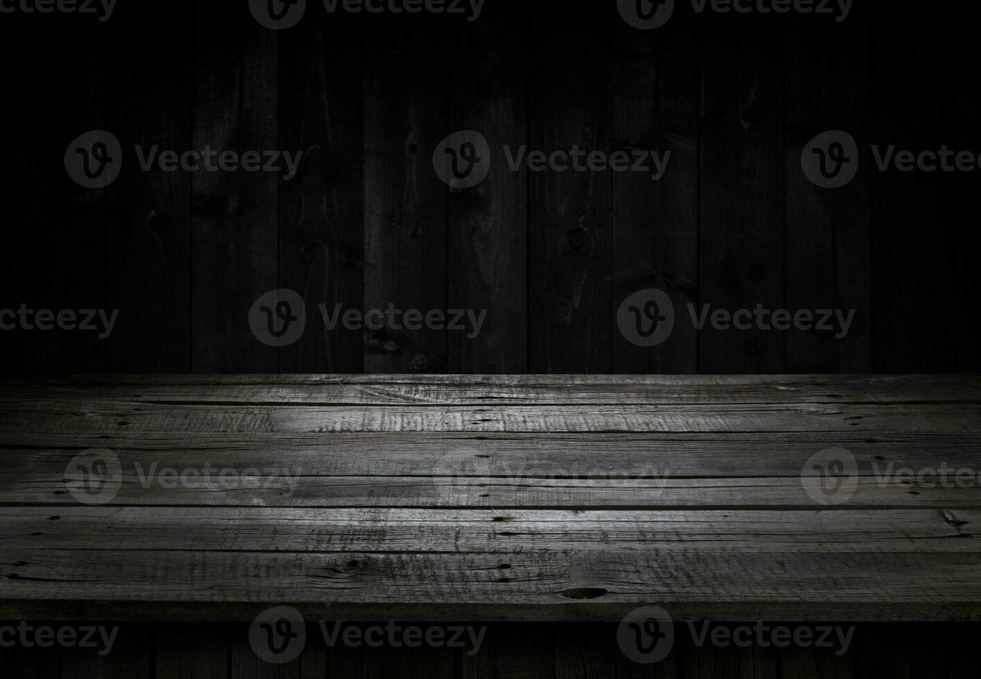 donker hout tafel voor Product Scherm foto