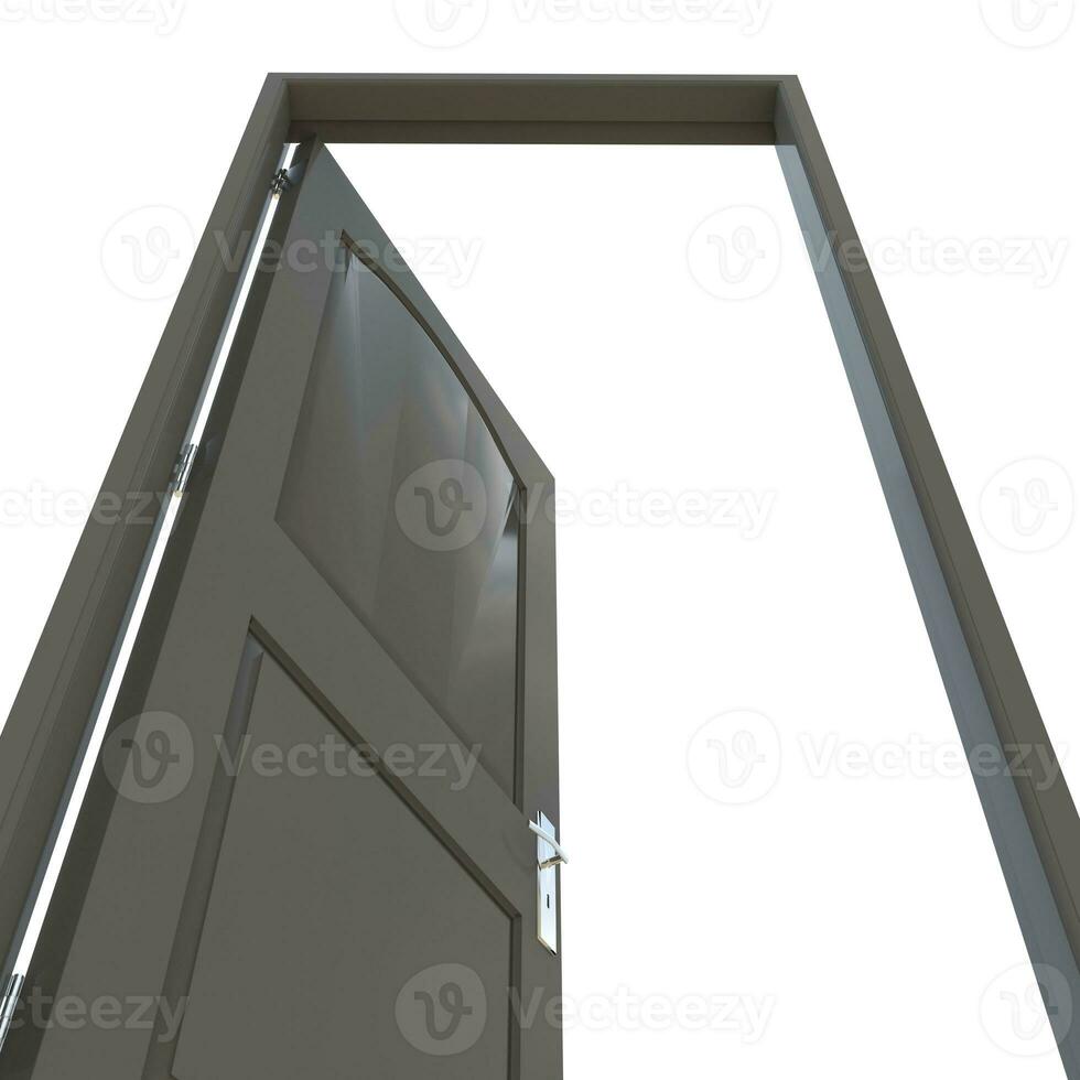 grijs deur gastvrij deur in geïsoleerd wit milieu foto
