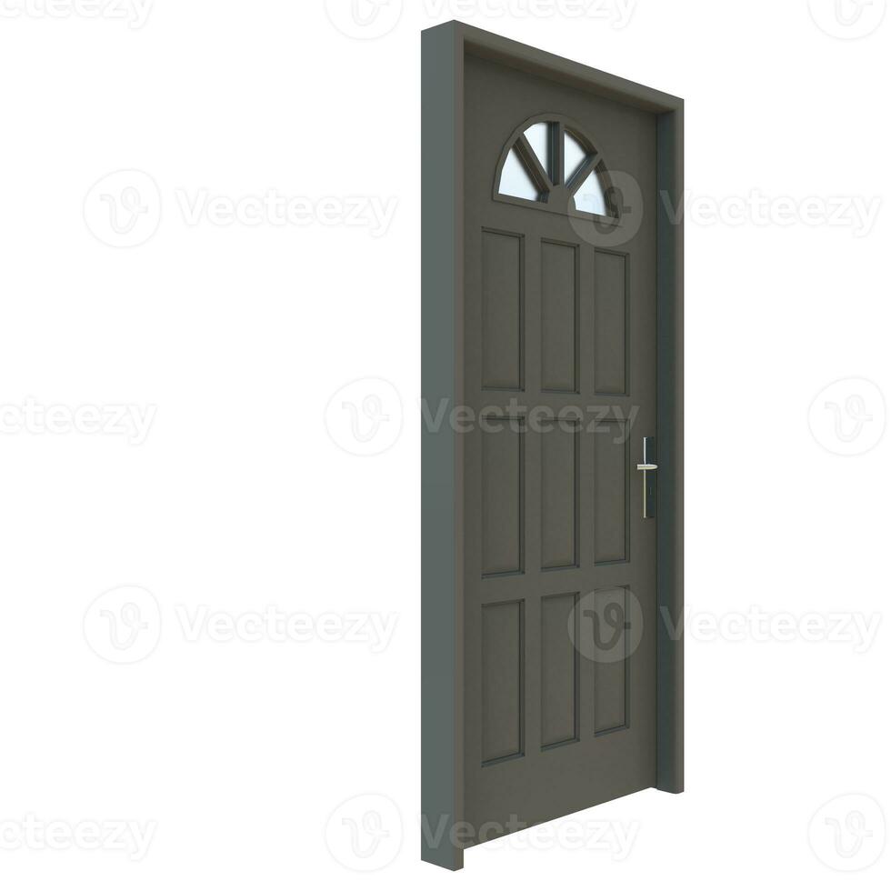 grijs deur beschikbaar hal tegen geïsoleerd wit backdrop foto