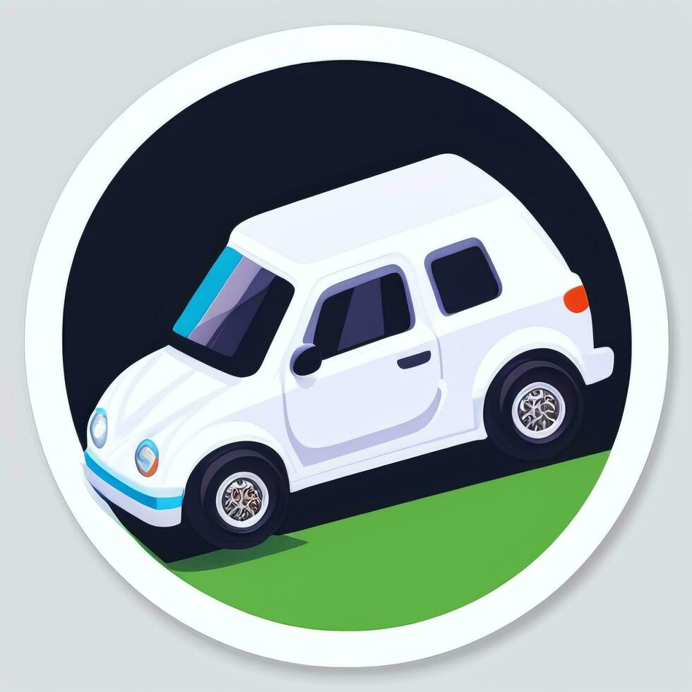 ai gegenereerd speelgoed- auto avatar icoon klem kunst sticker decoratie gemakkelijk achtergrond foto