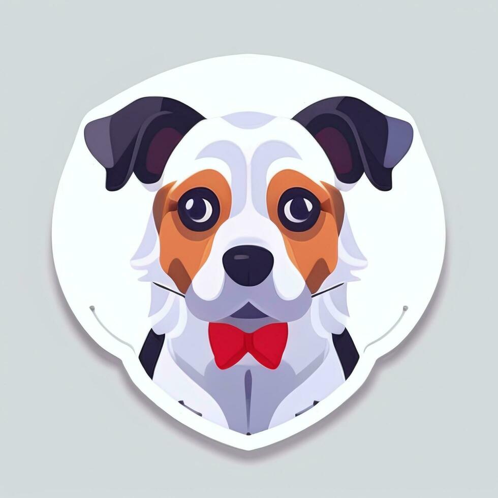 ai gegenereerd schattig hond avatar icoon klem kunst sticker decoratie gemakkelijk achtergrond foto