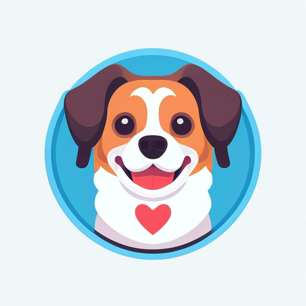 ai gegenereerd schattig hond avatar icoon klem kunst sticker decoratie gemakkelijk achtergrond foto