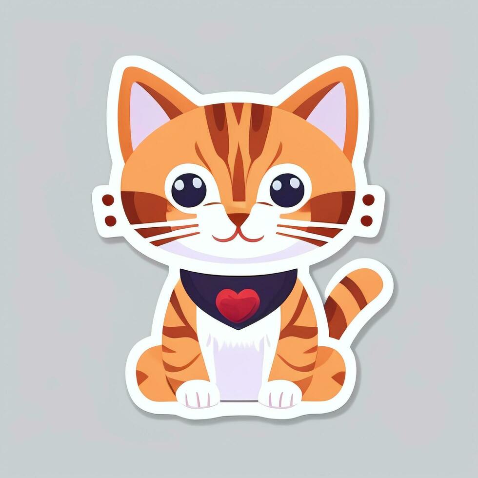 ai gegenereerd schattig kat avatar icoon klem kunst sticker decoratie gemakkelijk achtergrond foto