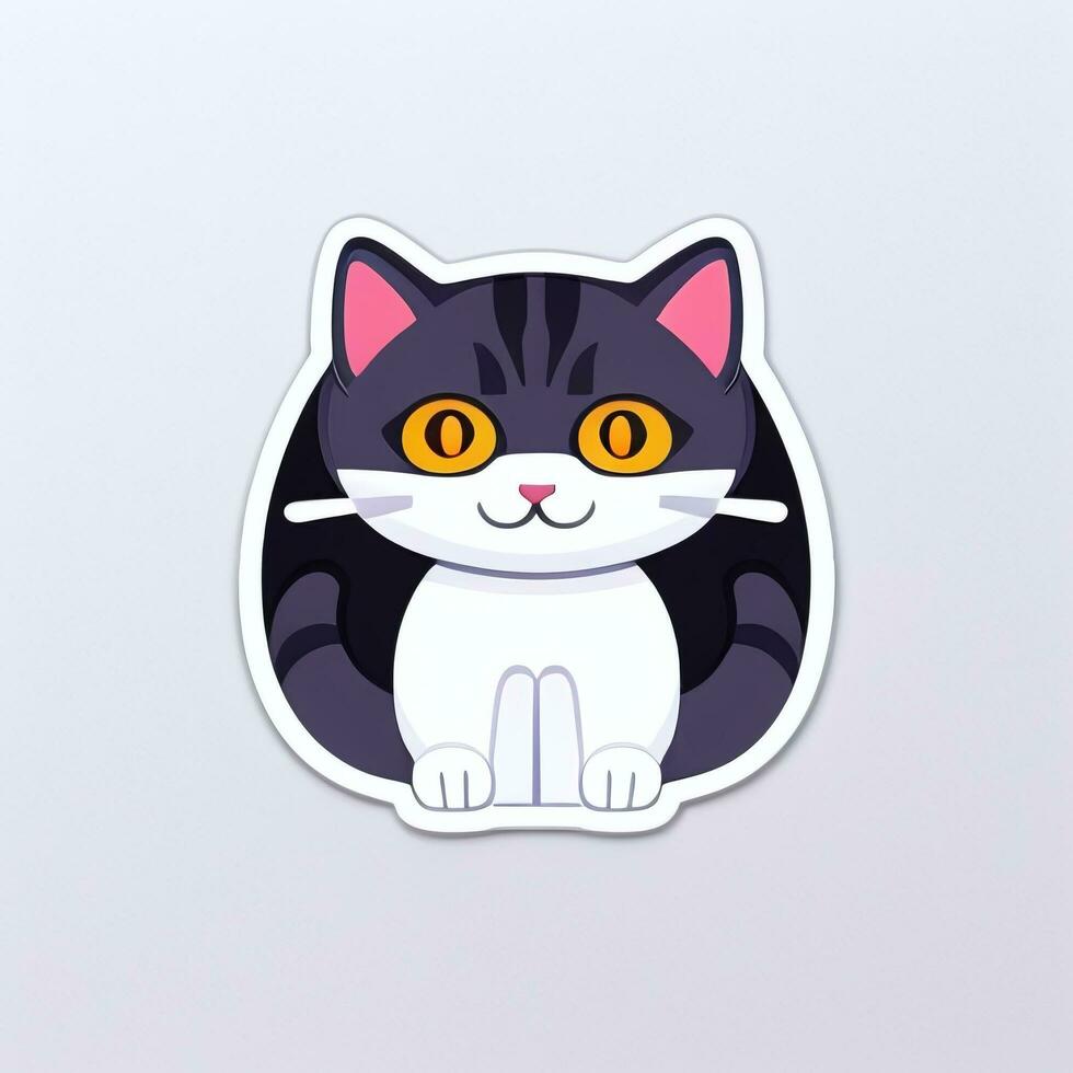 ai gegenereerd schattig kat avatar icoon klem kunst sticker decoratie gemakkelijk achtergrond foto