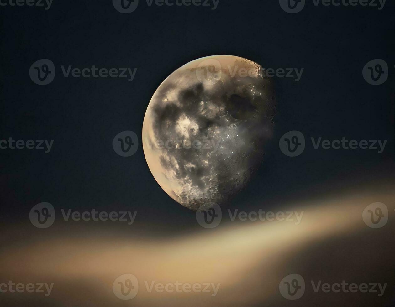 ai gegenereerd de maan Bij nacht. foto