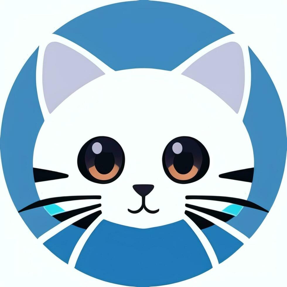 ai gegenereerd schattig kat avatar icoon klem kunst sticker decoratie gemakkelijk achtergrond foto