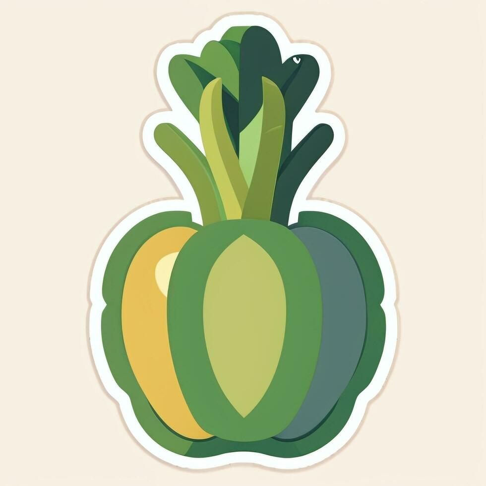 ai gegenereerd divers raar groente avatar icoon klem kunst sticker decoratie gemakkelijk achtergrond foto
