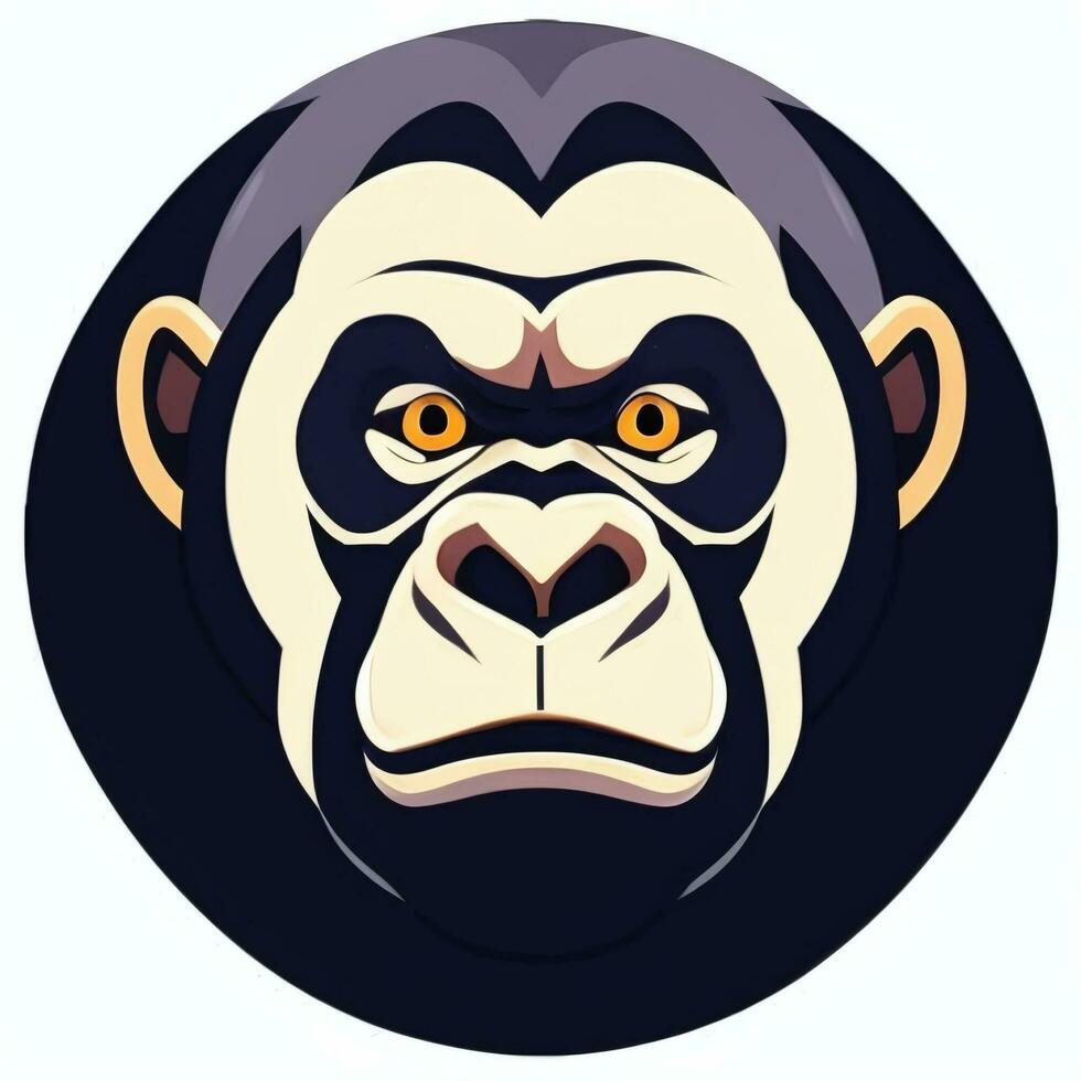 ai gegenereerd gorilla icoon avatar gamer klem kunst sticker decoratie gemakkelijk achtergrond foto