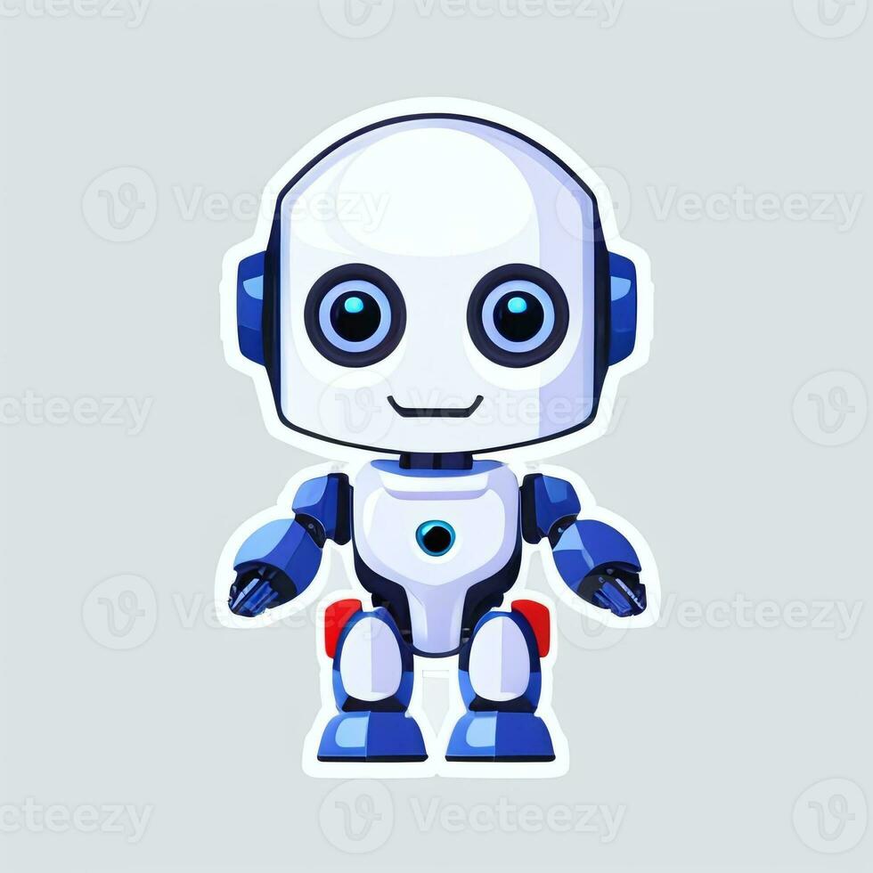 ai gegenereerd schattig speelgoed- robot avatar gamer klem kunst sticker decoratie gemakkelijk achtergrond foto