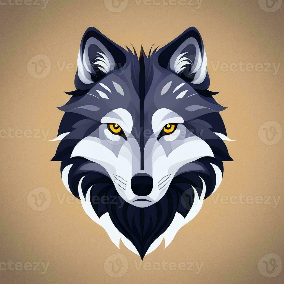 ai gegenereerd koel wolf avatar gamer klem kunst sticker decoratie gemakkelijk achtergrond foto