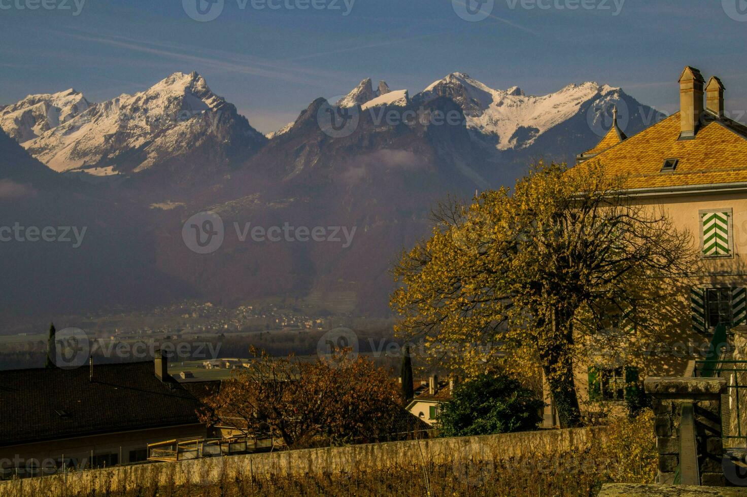 yvorne, in vaud, zwitsers foto