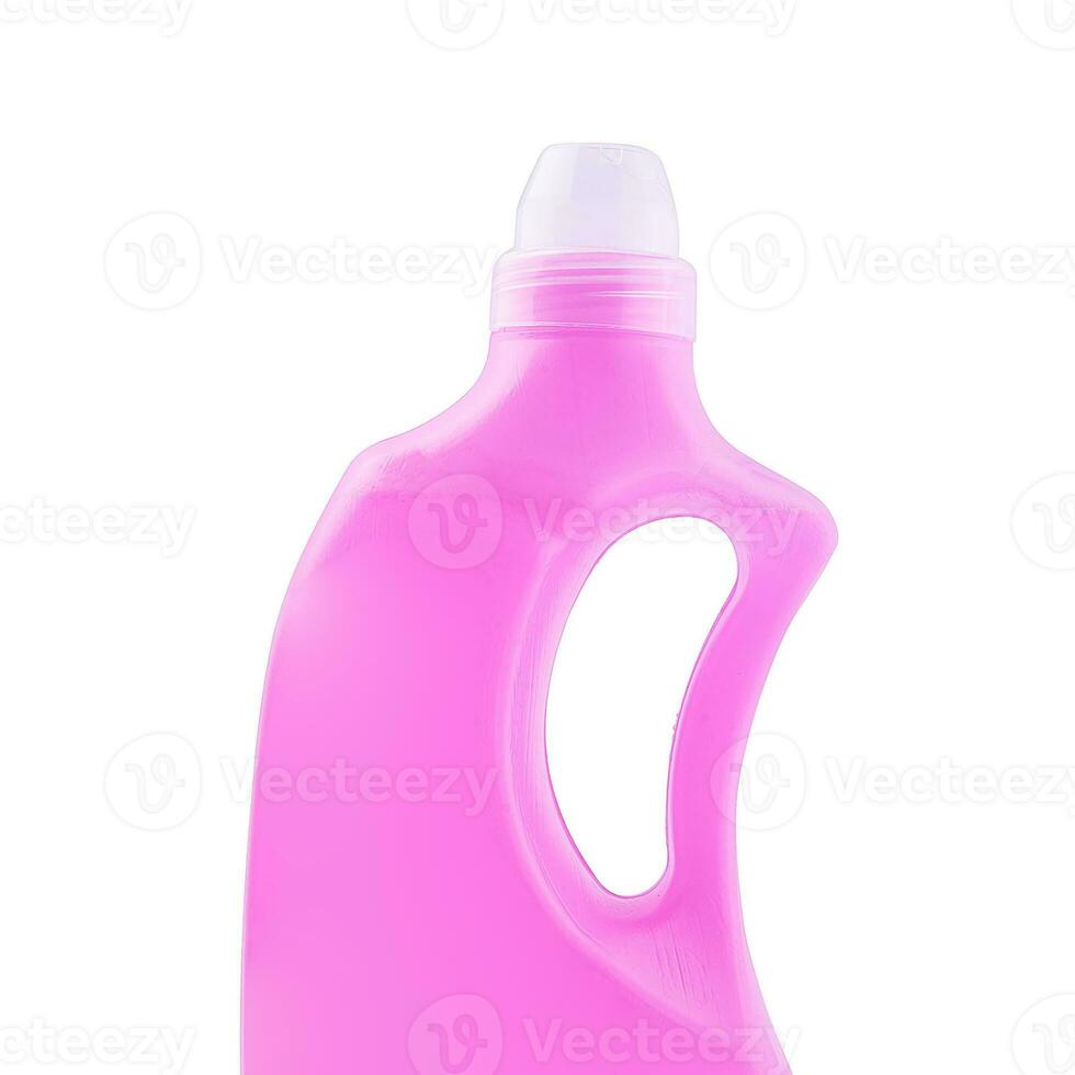 plastic schoon fles met roze wasmiddel foto