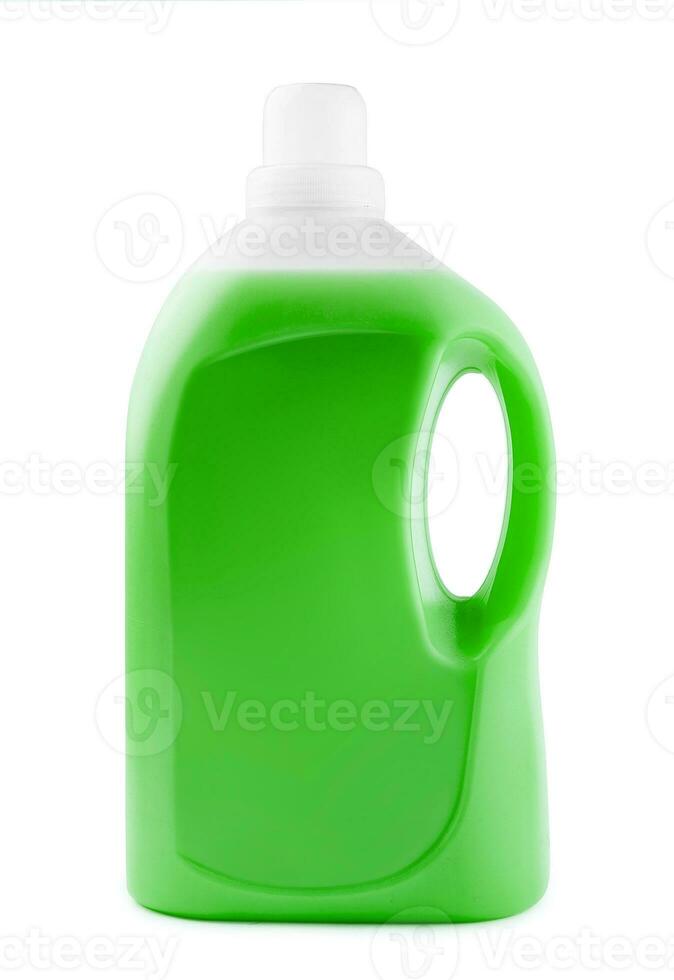 vloeistof zeep of wasmiddel in een plastic fles foto