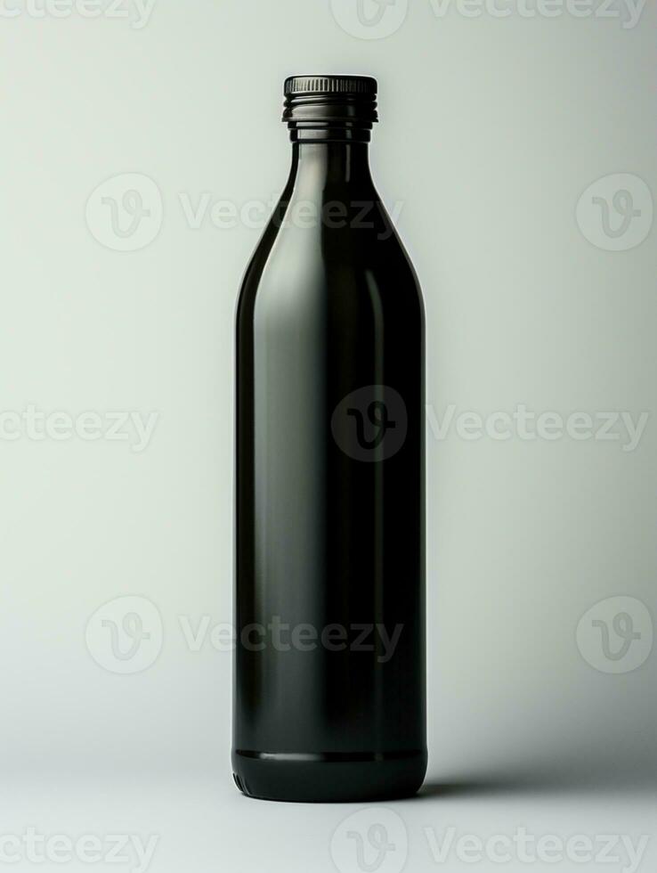 tuimelaar fles zwart mockup drinken reizen Promotie merk bedrijf ai gegenereerd foto