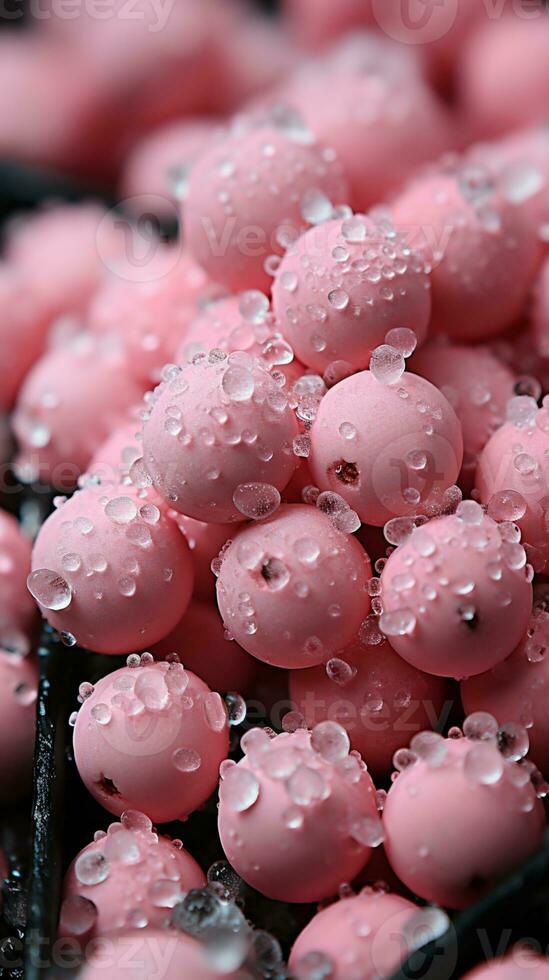 roze fruit bevriezen winter vorst verhaal achtergrond ai gegenereerd foto
