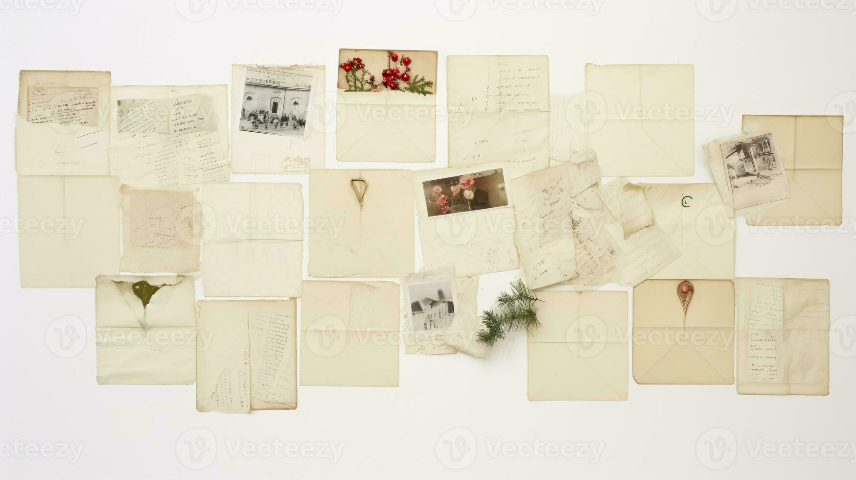 ai gegenereerd Kerstmis collage, arrangement van oud wijnoogst foto's foto