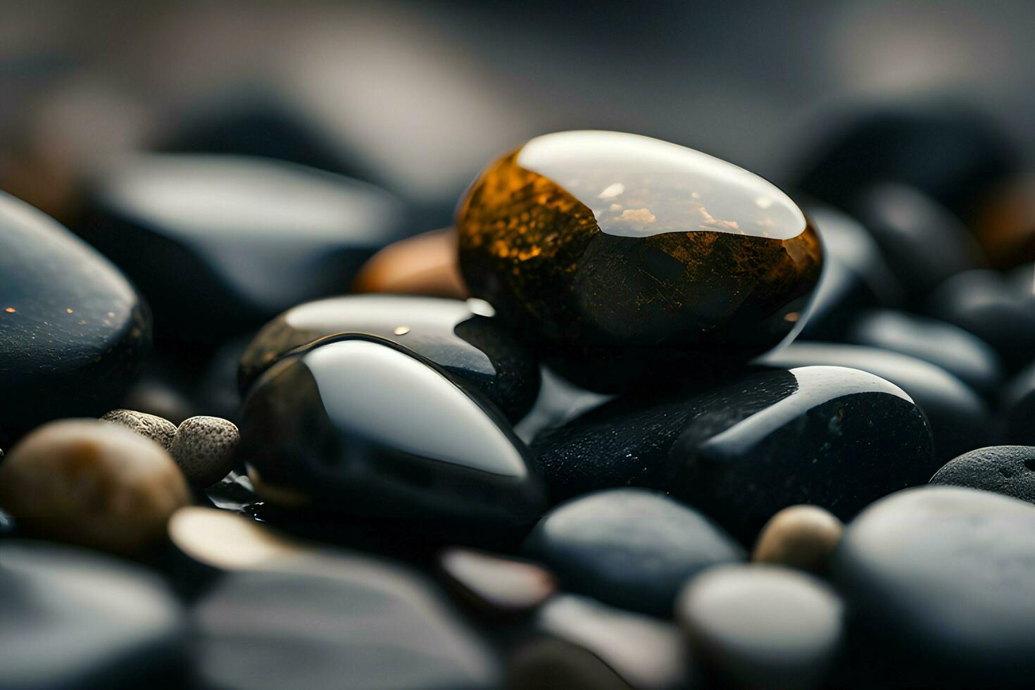 foto van een realistisch detailopname van een groep van natuurlijk stenen met ai gegenereerd