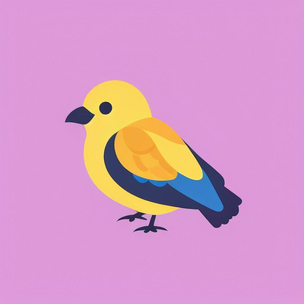 ai gegenereerd kleurrijk vogel logo avatar klem kunst icoon sticker decoratie gemakkelijk achtergrond foto