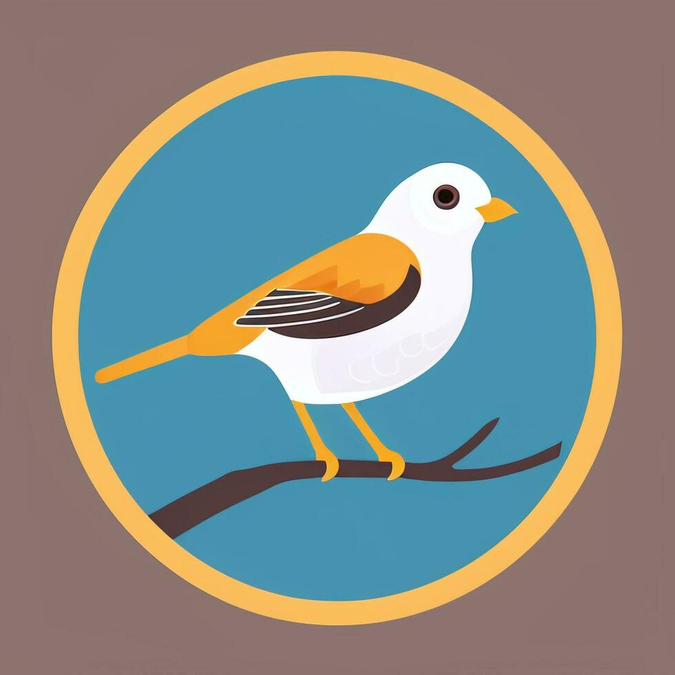 ai gegenereerd kleurrijk vogel logo avatar klem kunst icoon sticker decoratie gemakkelijk achtergrond foto