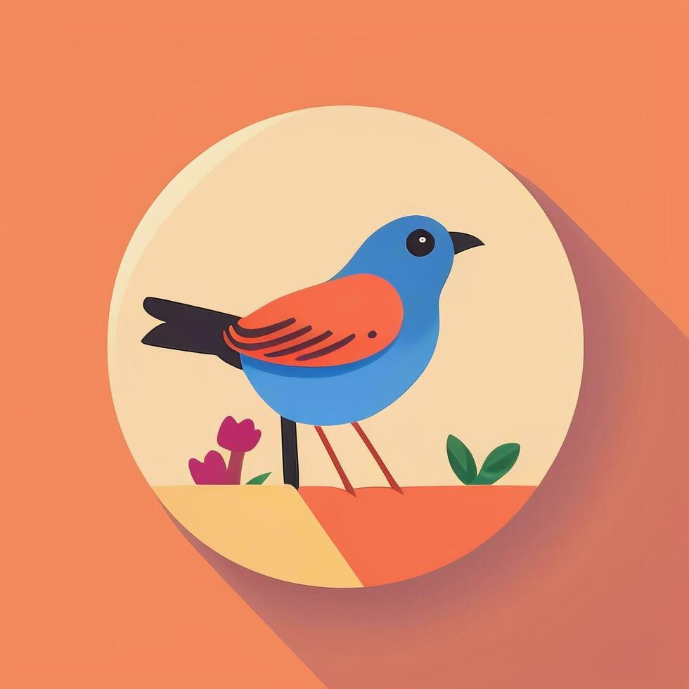 ai gegenereerd kleurrijk vogel logo avatar klem kunst icoon sticker decoratie gemakkelijk achtergrond foto