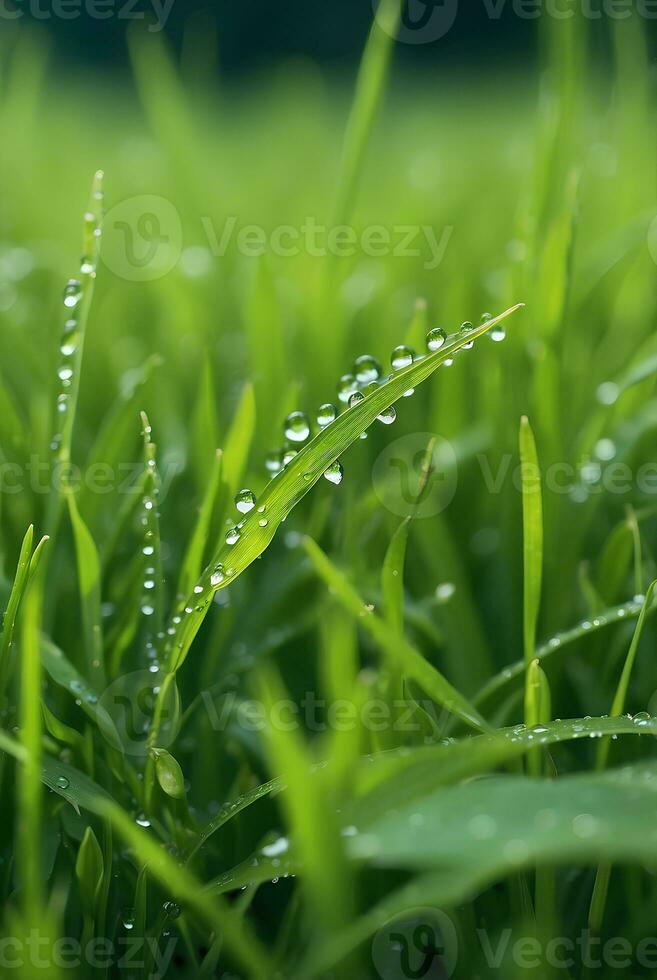 een natuurlijk groen gras met water druppels achtergrond. foto