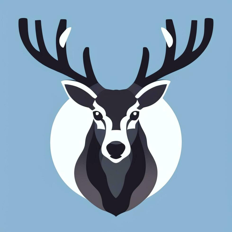 ai gegenereerd hert gewei hert dier logo icoon sticker decoratie klem kunst gemakkelijk achtergrond foto
