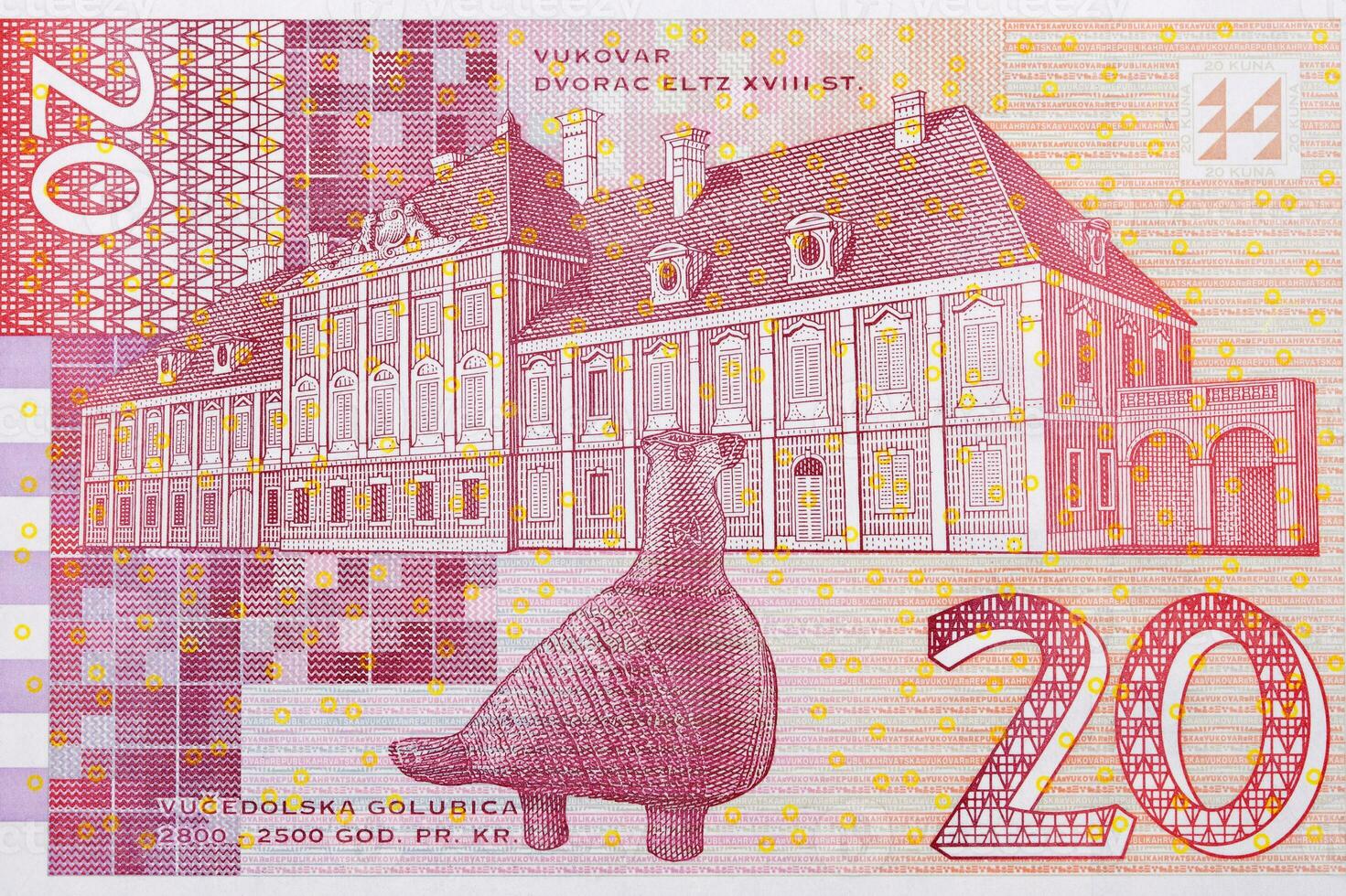 eltz landhuis in vukova en de vucedol duif van geld foto