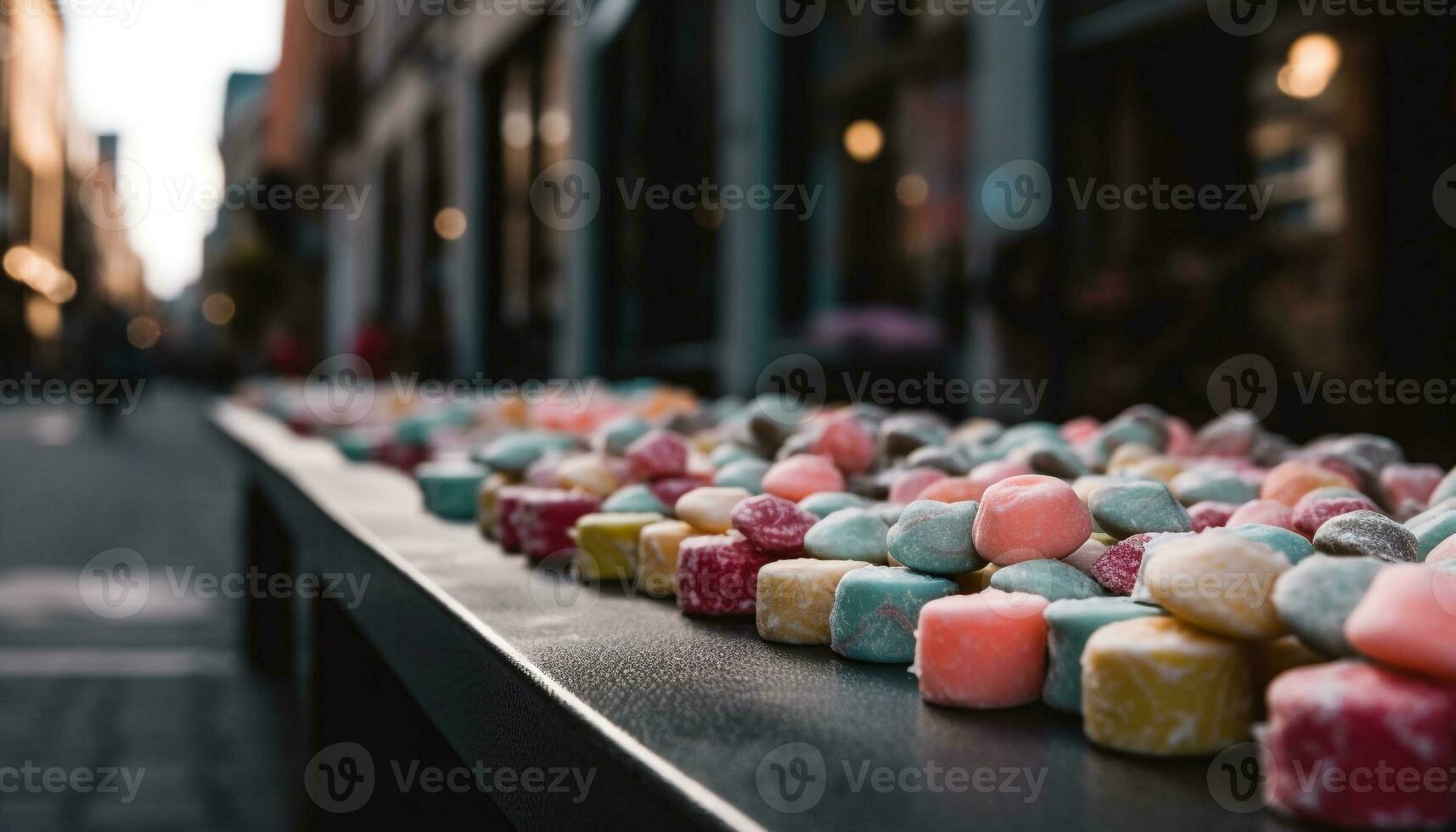 ai gegenereerd buitenshuis markt verkoper verkoop vers multi gekleurde fruit gegenereerd door ai foto