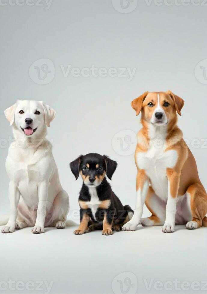 honden geïsoleerd Aan een wit achtergrond. ai gegenereerd foto