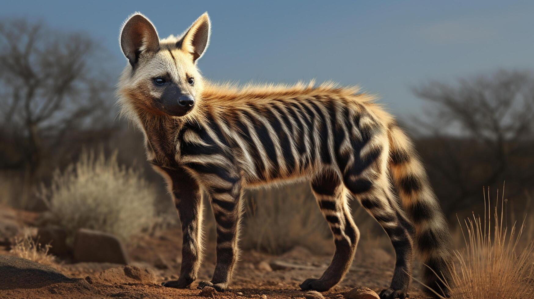 ai gegenereerd aardwolf natura dier behang achtergrond foto