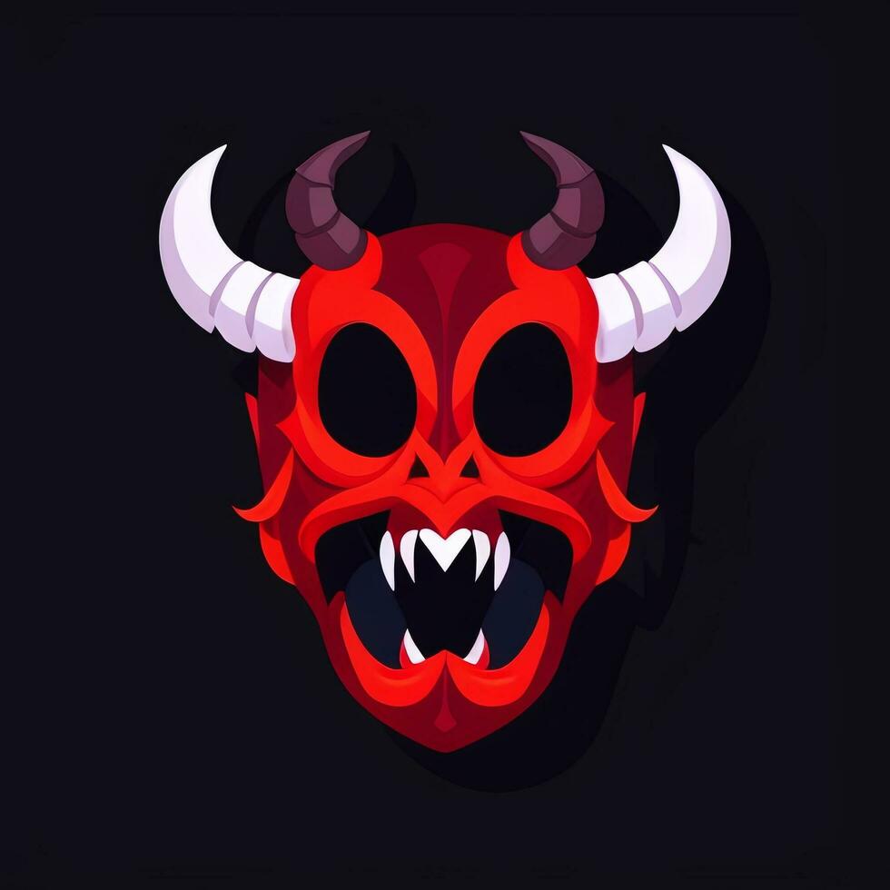 ai gegenereerd demon icoon avatar gamer klem kunst sticker decoratie gemakkelijk achtergrond foto