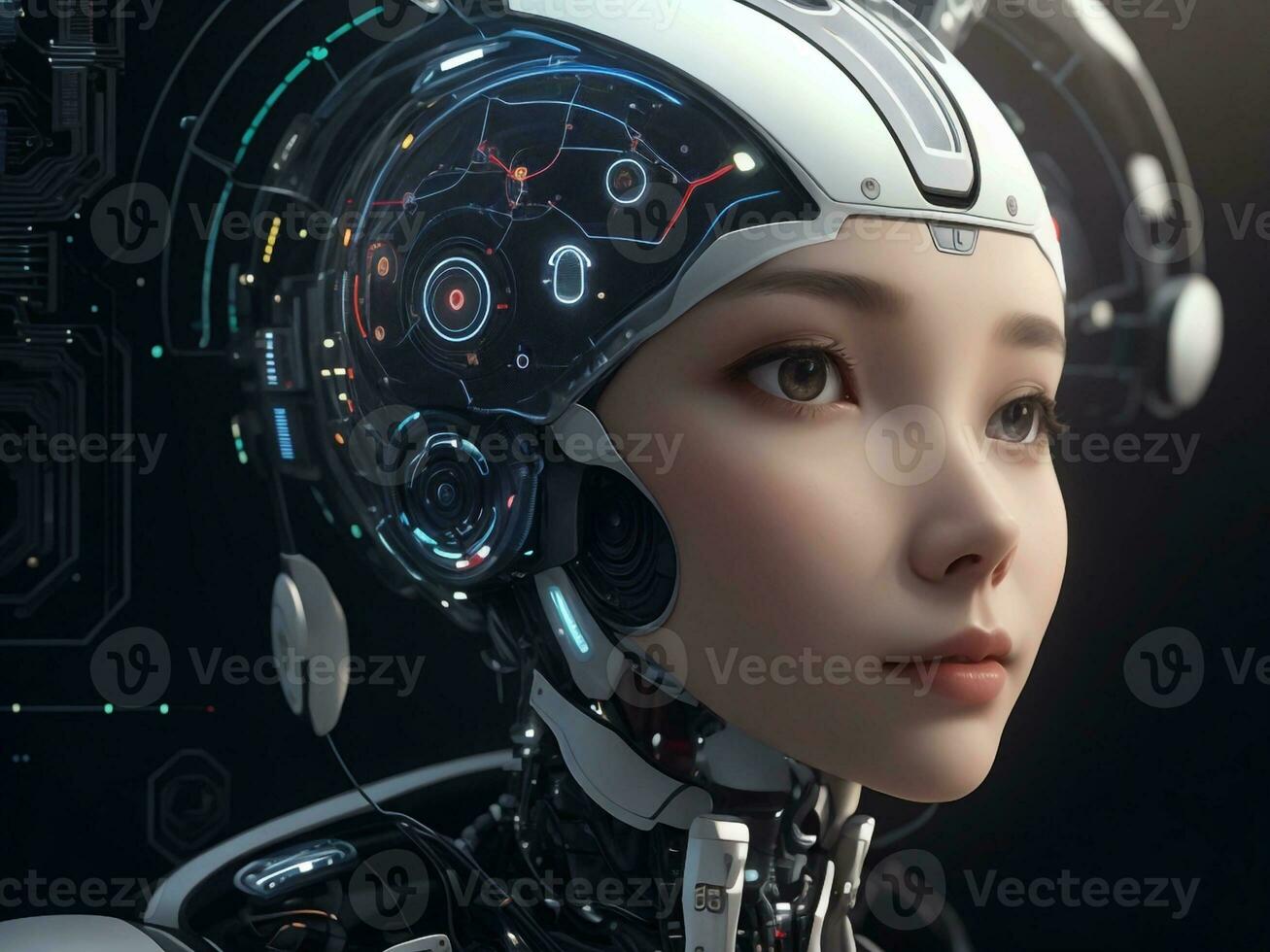 ai gegenereerd ai ethiek vrouw robot gezicht De volgende generatie foto