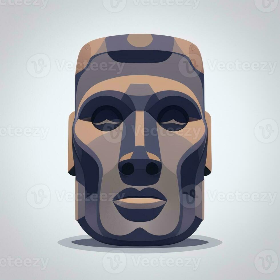 ai gegenereerd moai standbeeld steen hoofd avatar gamer klem kunst sticker decoratie gemakkelijk achtergrond cultureel foto