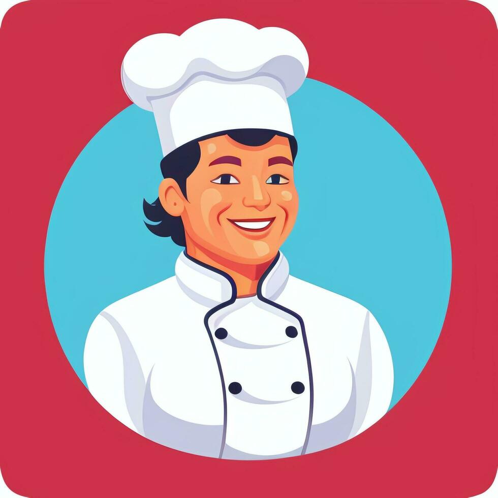 ai gegenereerd chef koken avatar icoon klem kunst sticker decoratie gemakkelijk achtergrond foto