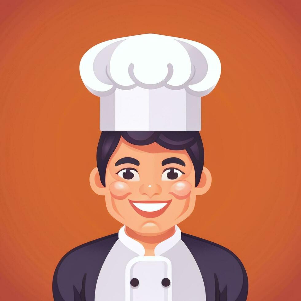 ai gegenereerd chef koken avatar icoon klem kunst sticker decoratie gemakkelijk achtergrond foto